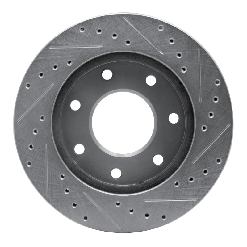 Ford F-250 Brake Rotor (1) - Front Left - R1 Concepts - Drilled & Slotted - Silver - `97-`04